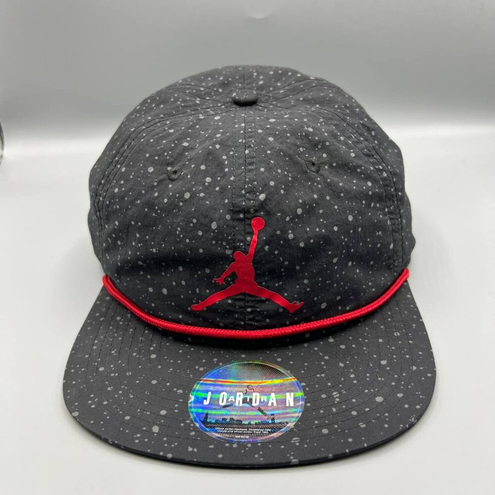 Air Jordan Hat Men‎ Black Speckled Print Jumpman Snap Back Cap